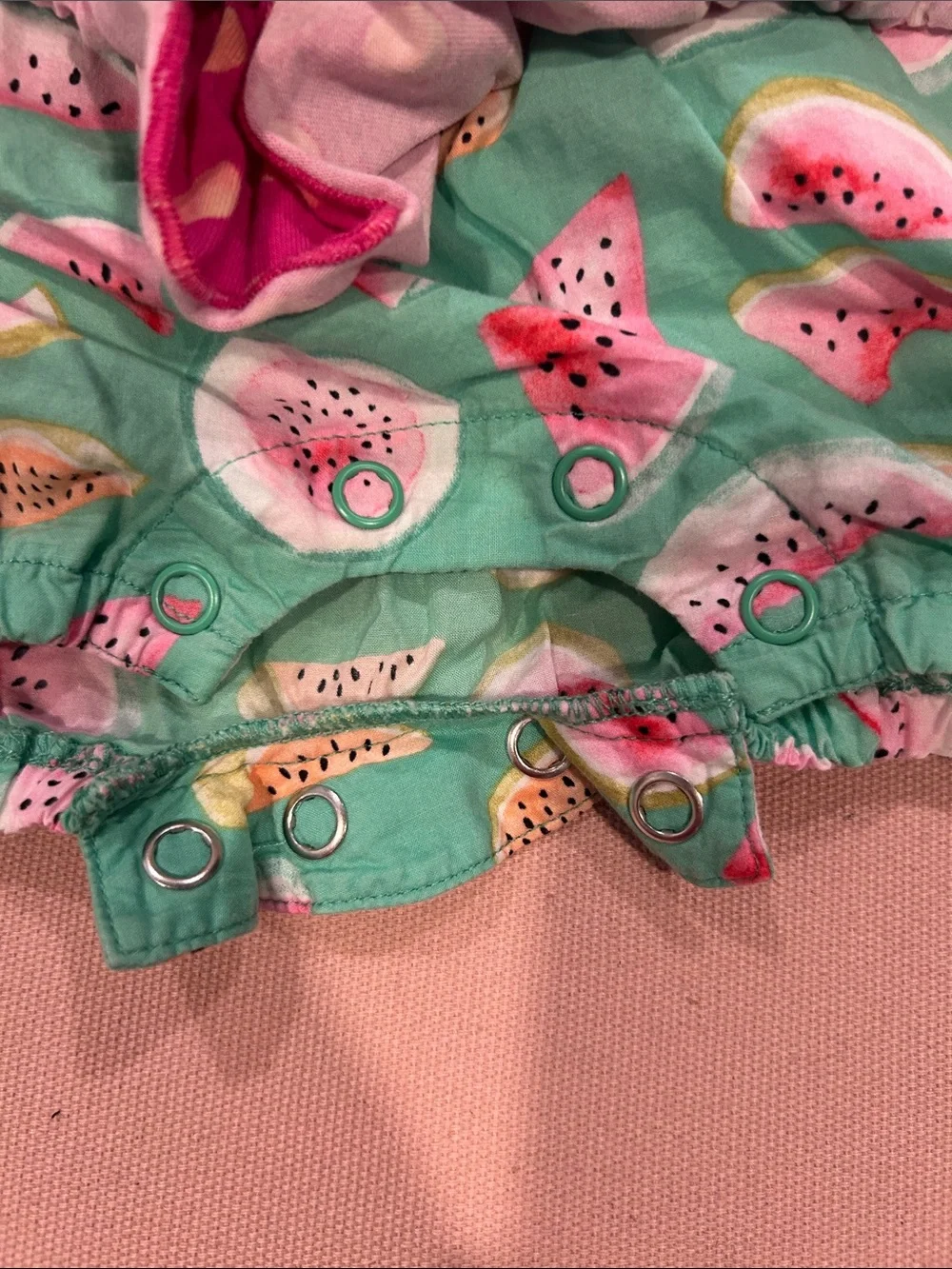 Matilda Jane Size 6-12M Mint Green Watermelon Tiered Romper